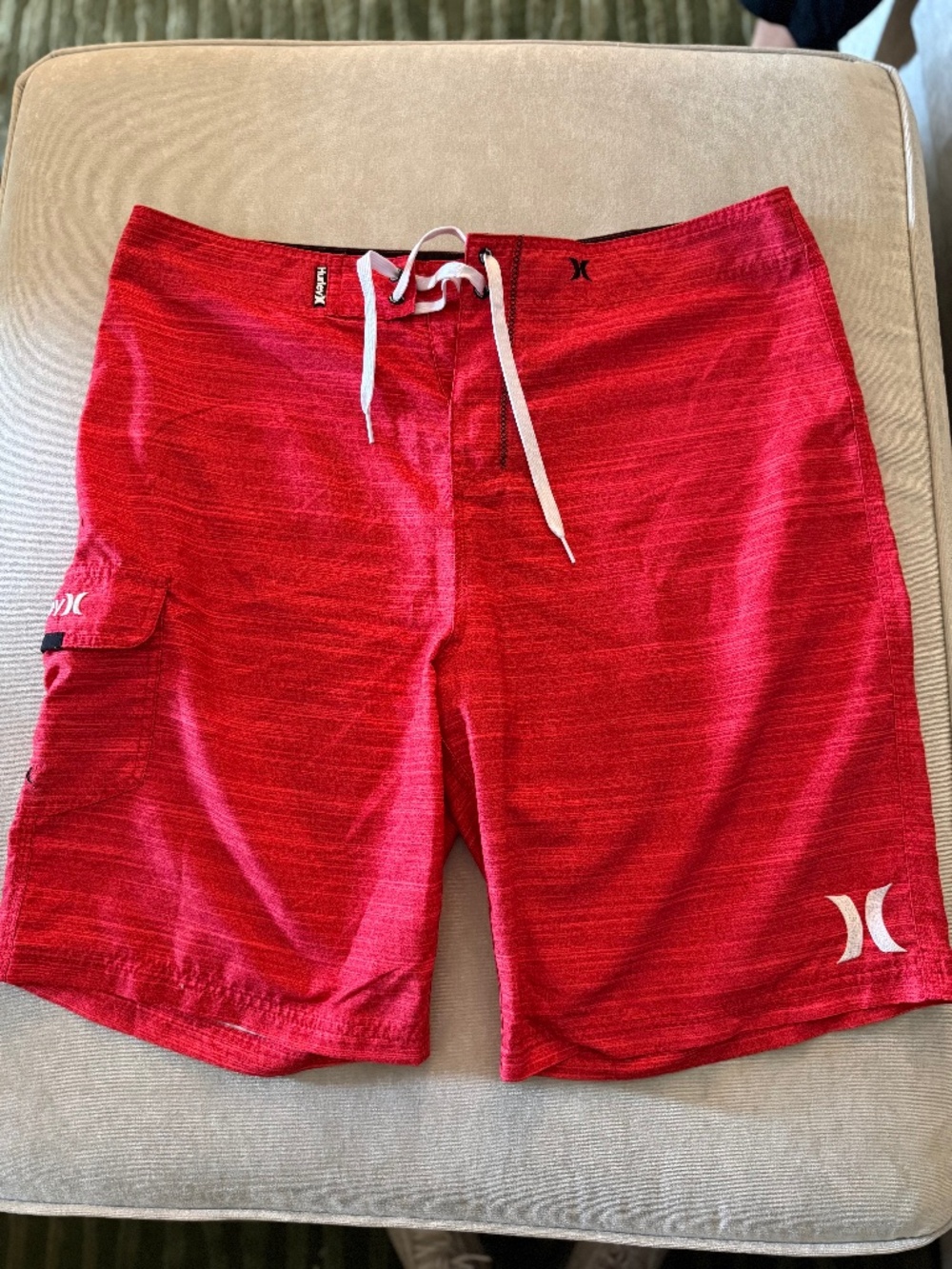 Hurley Red Board Shorts 22" Outseam, Size 36